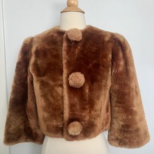 1940s fur teddy bear cropped coat